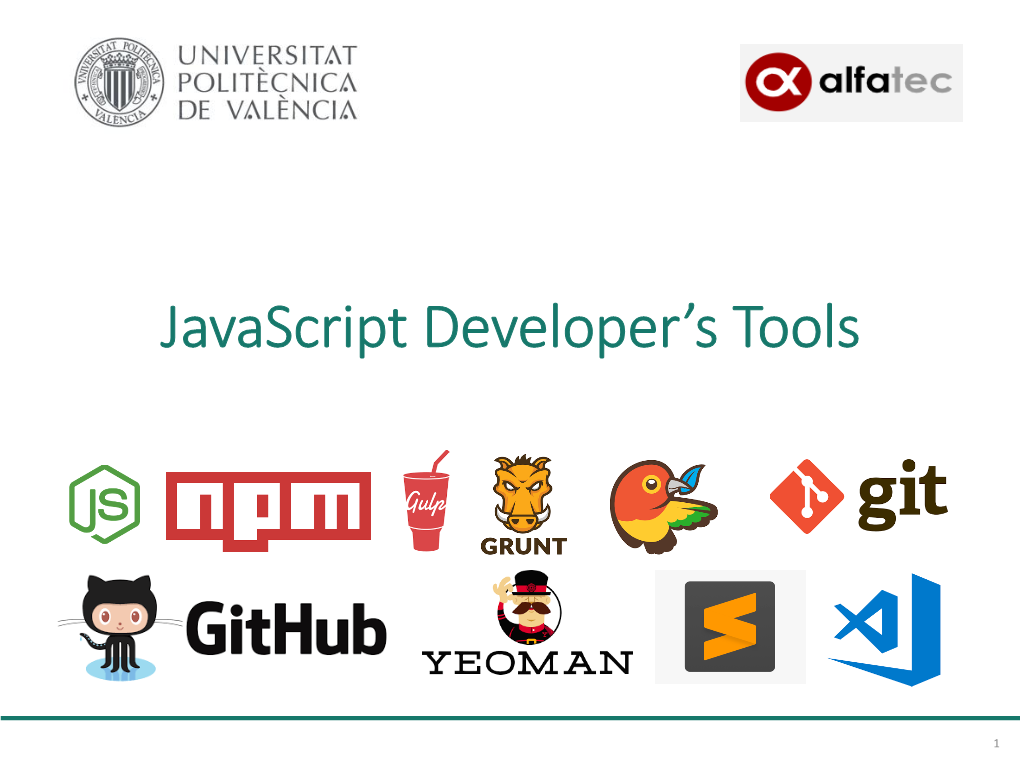 Javascript Developer's Tools