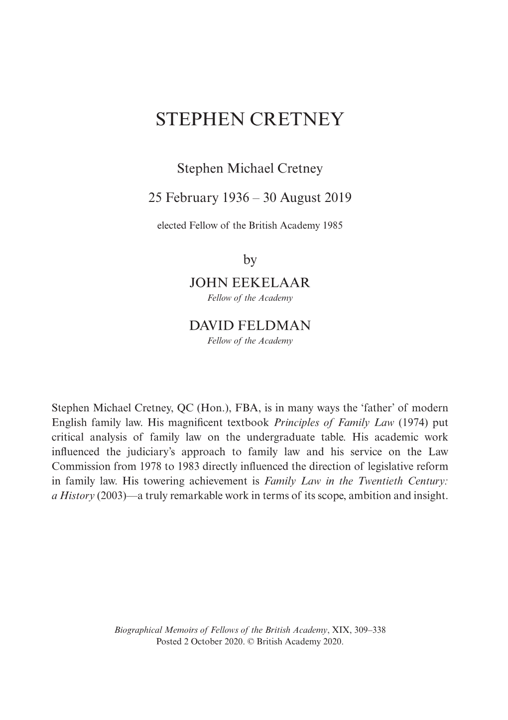 Stephen Cretney