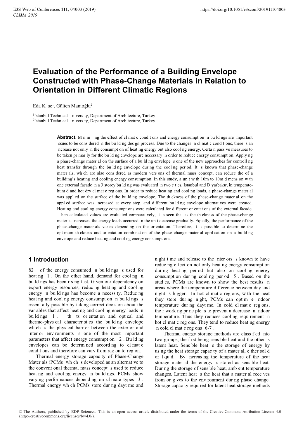 Evaluation of the Performance of a Building Envelope Constructed with Phase-Change Materials in Relation to Orientation in Different Climatic Regions