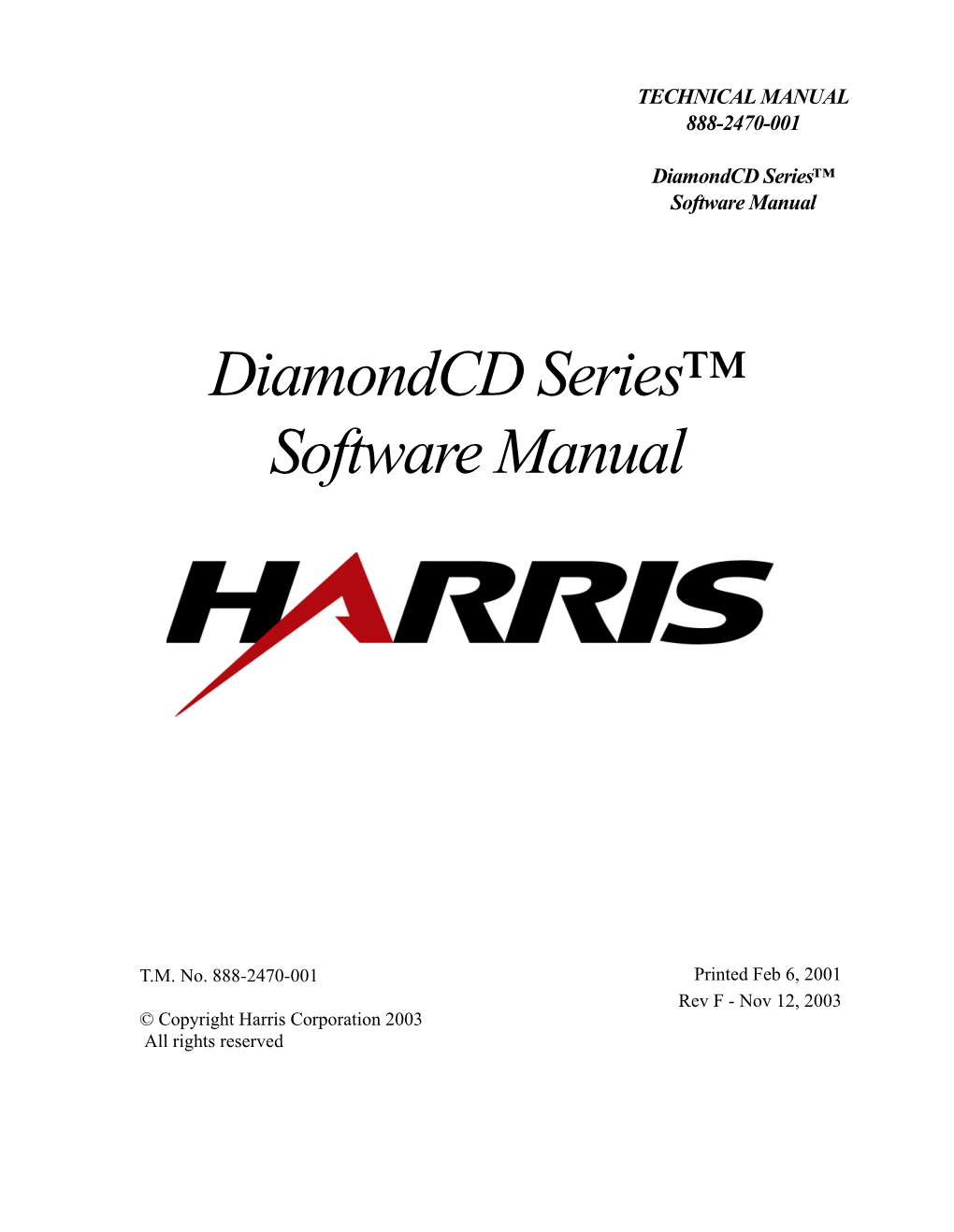 Diamondcd Series™ Software Manual