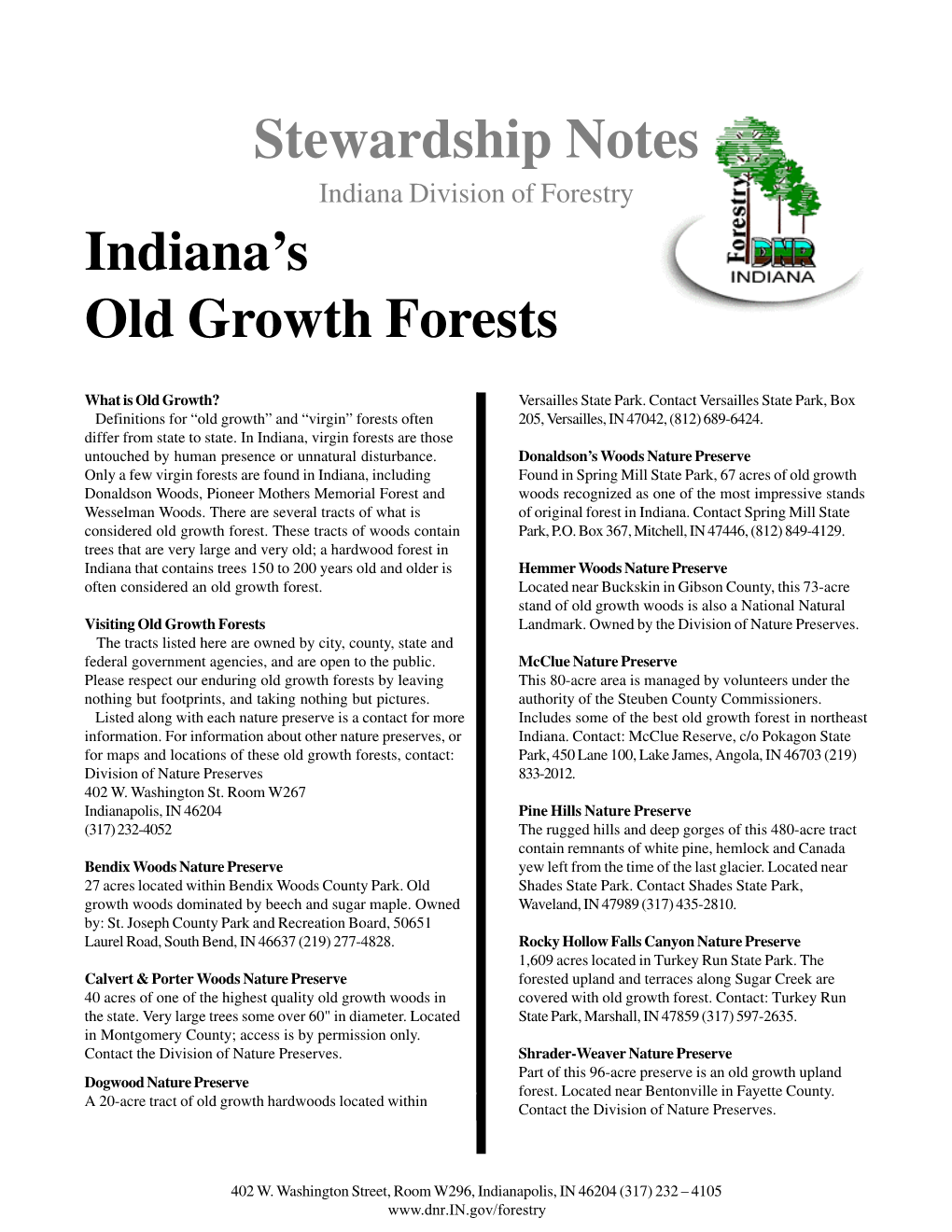 Indiana's Old Growth Forest