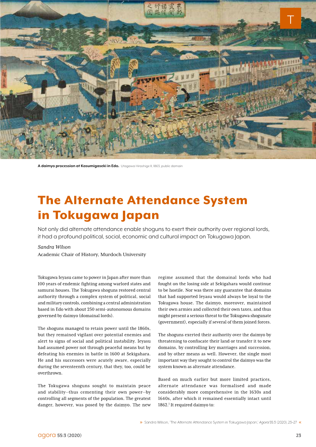 The Alternate Attendance System in Tokugawa Japan