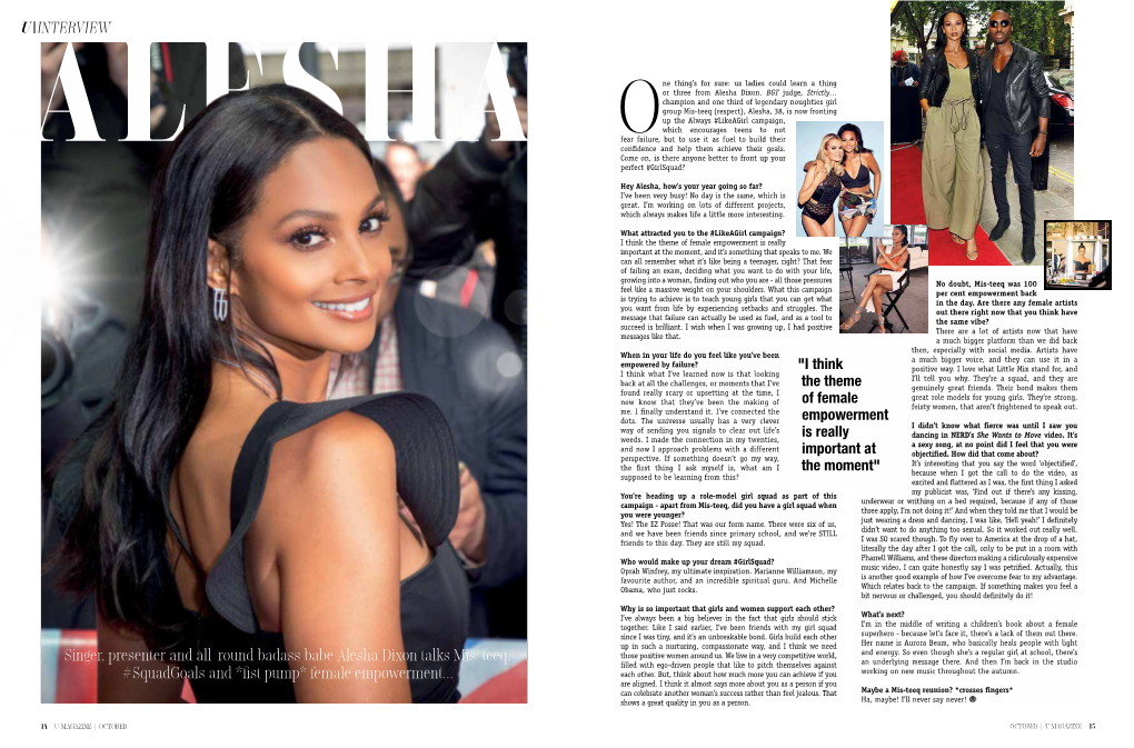 Singer, Presenter and All-Round Badass Babe Alesha Dixon Talks Mis-Teeq, Those Positive Women Around Us