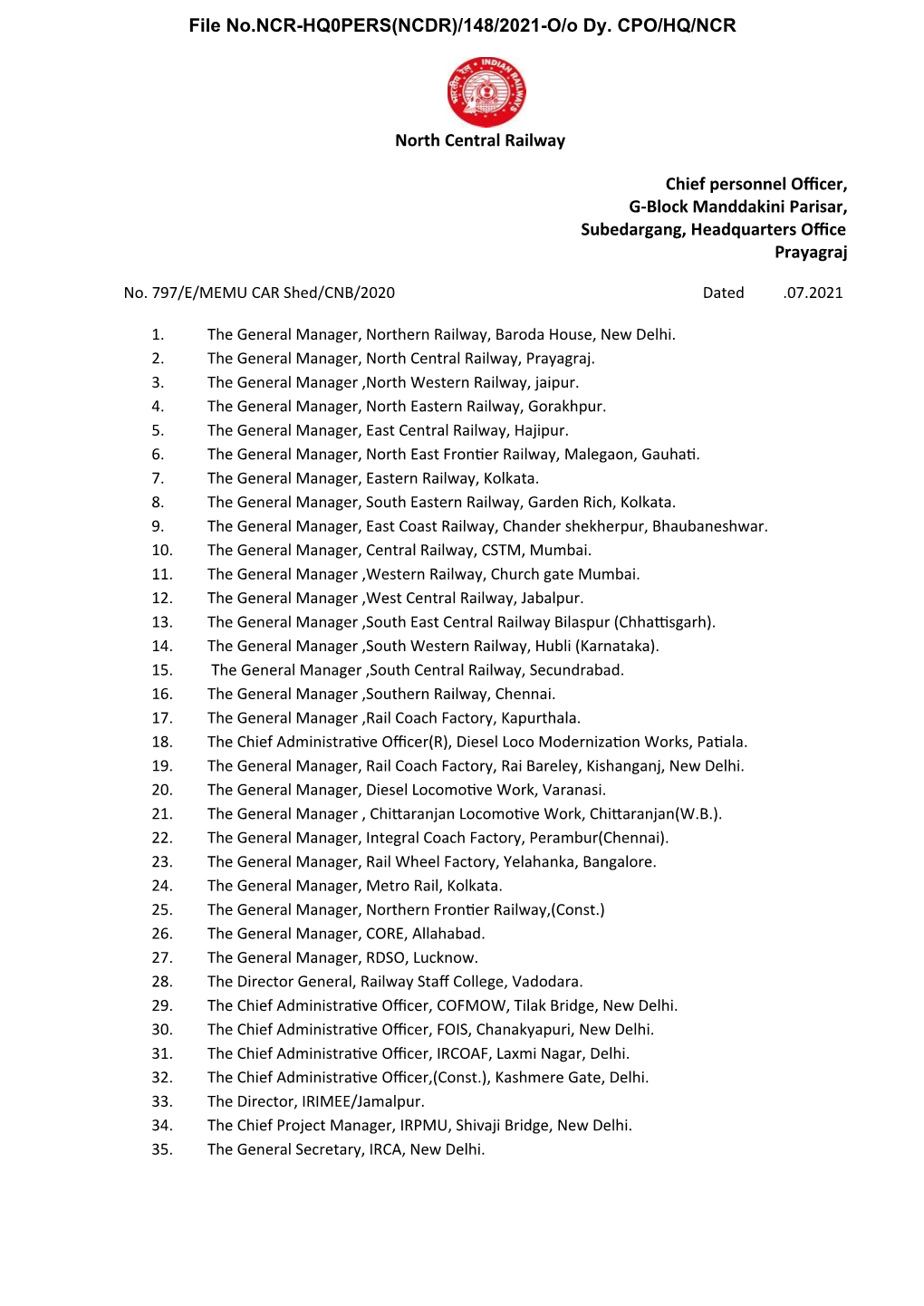 Notification for Calling Option for MEMU Car