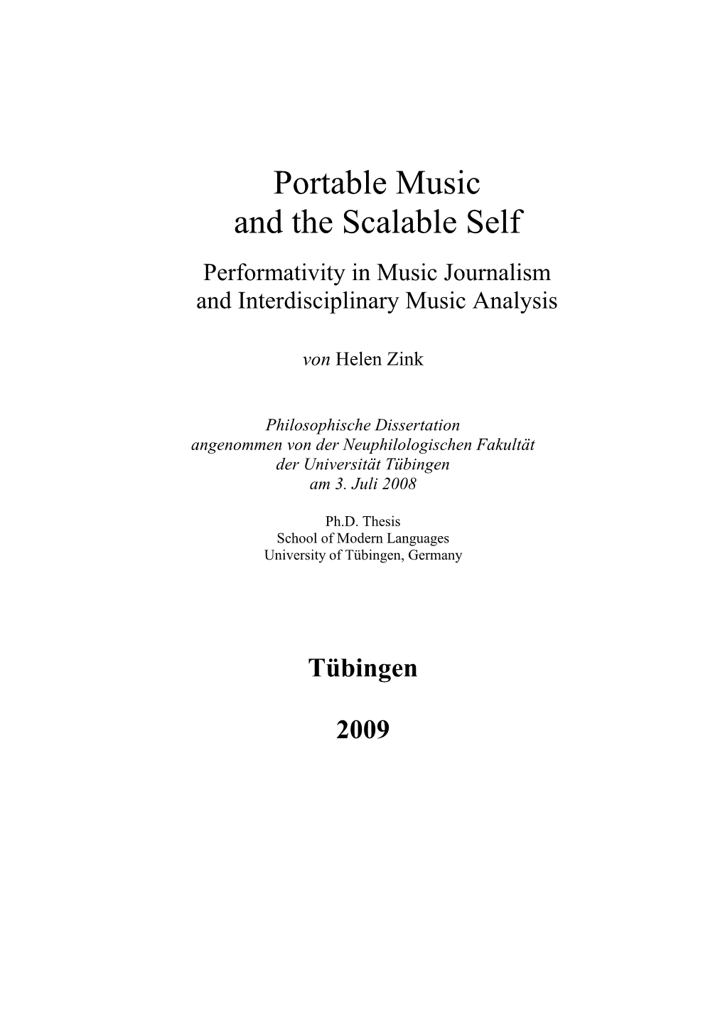 Portable Music and the Scalable Self Performativity in Music Journalism and Interdisciplinary Music Analysis