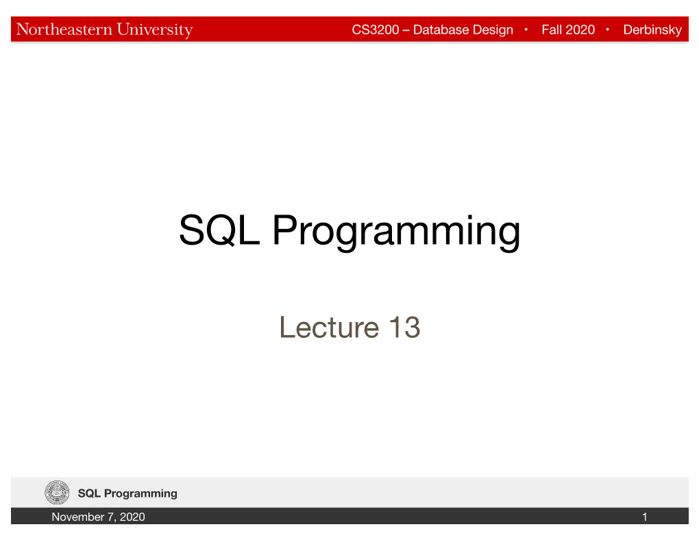 SQL Programming