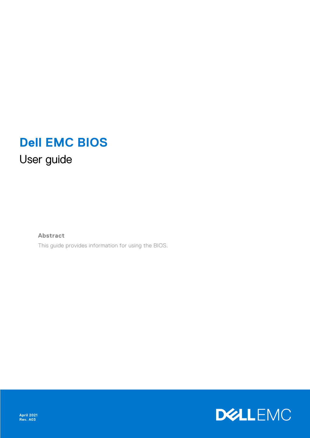 Dell EMC BIOS User Guide