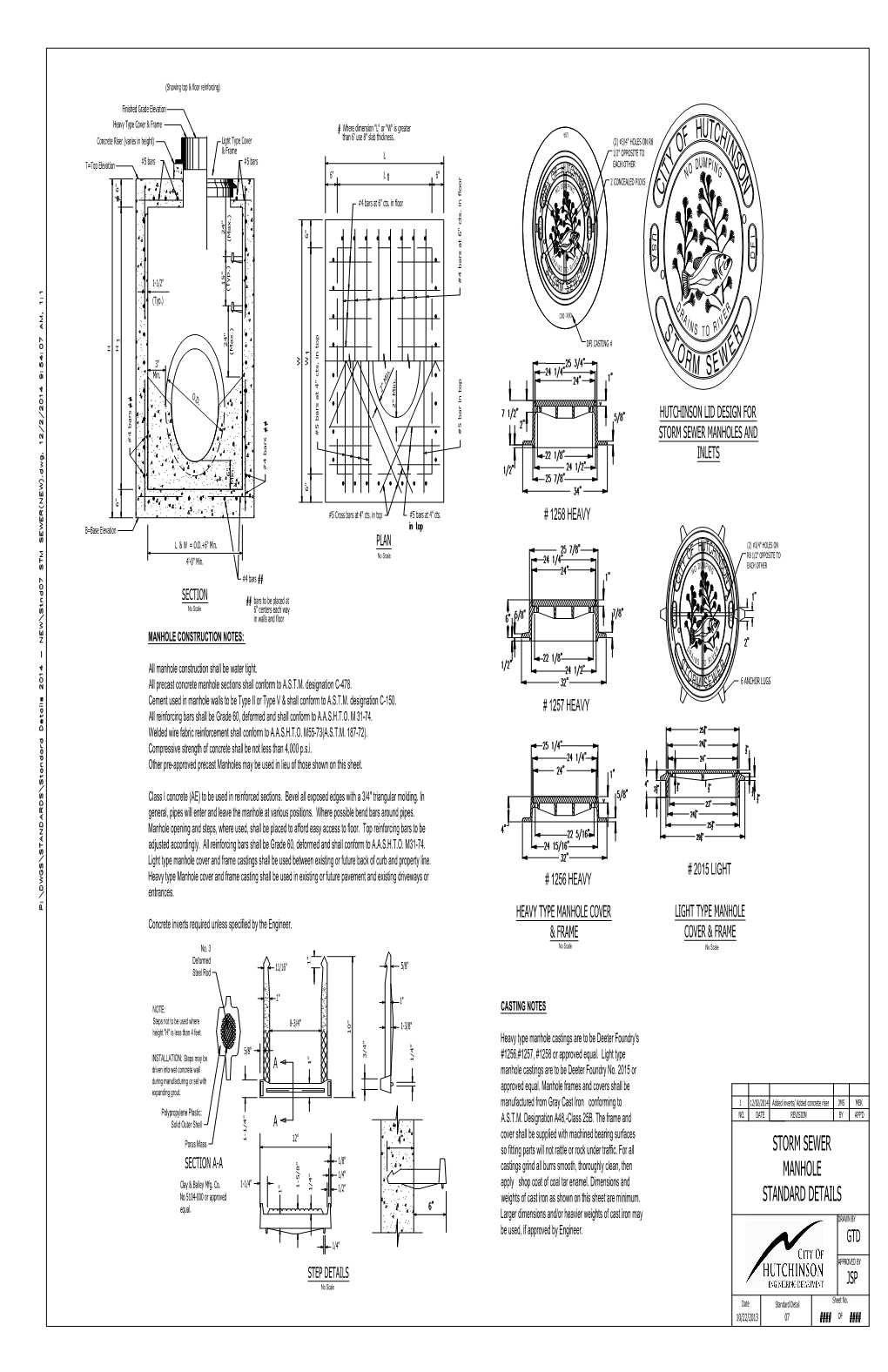 Storm Sewer Manhole Standard Details