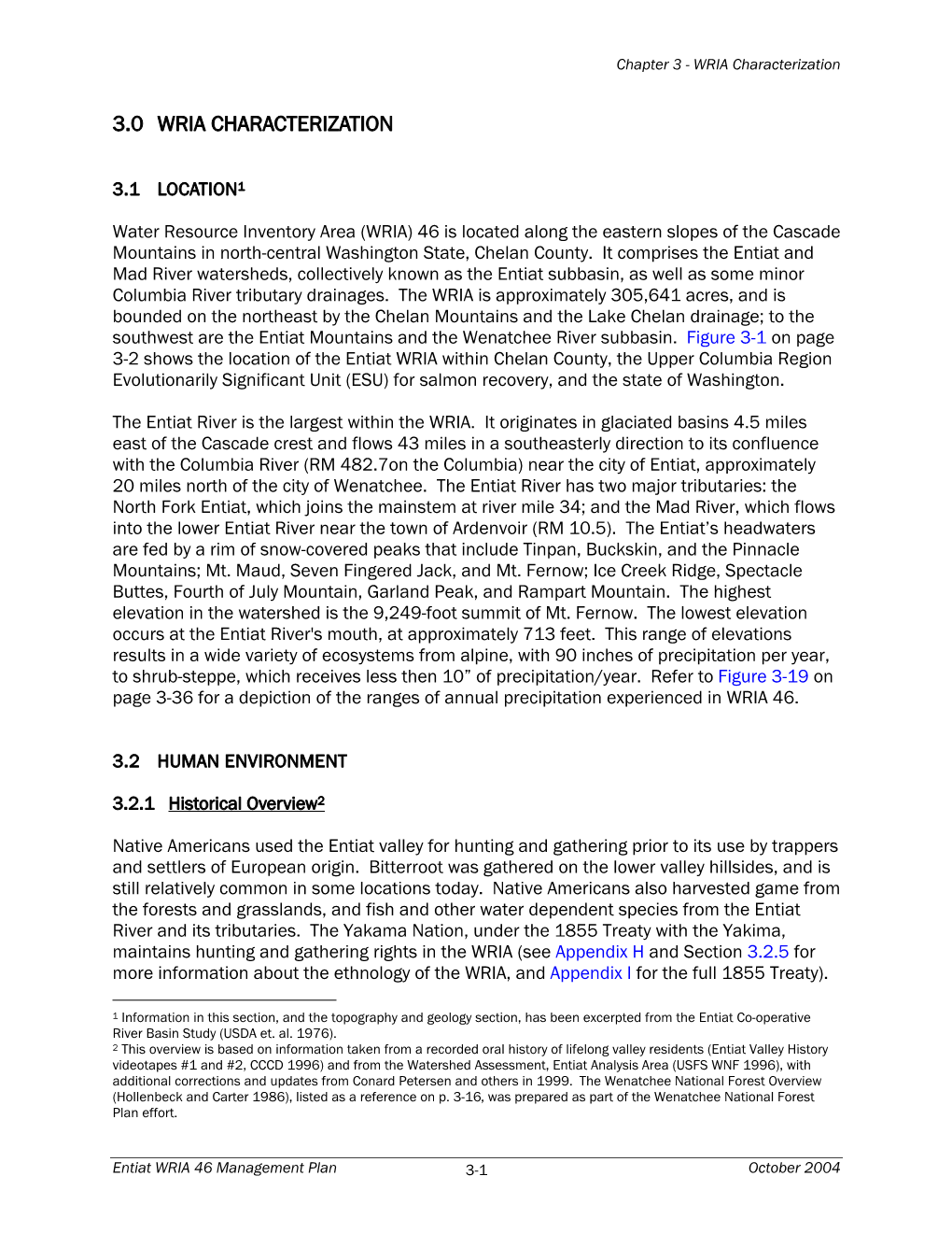 WRIA Characterization