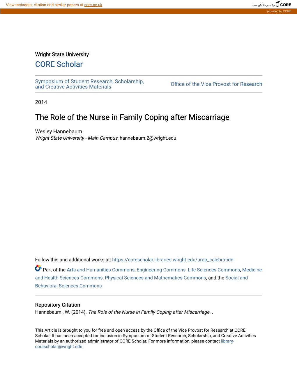 The Role of the Nurse in Family Coping After Miscarriage