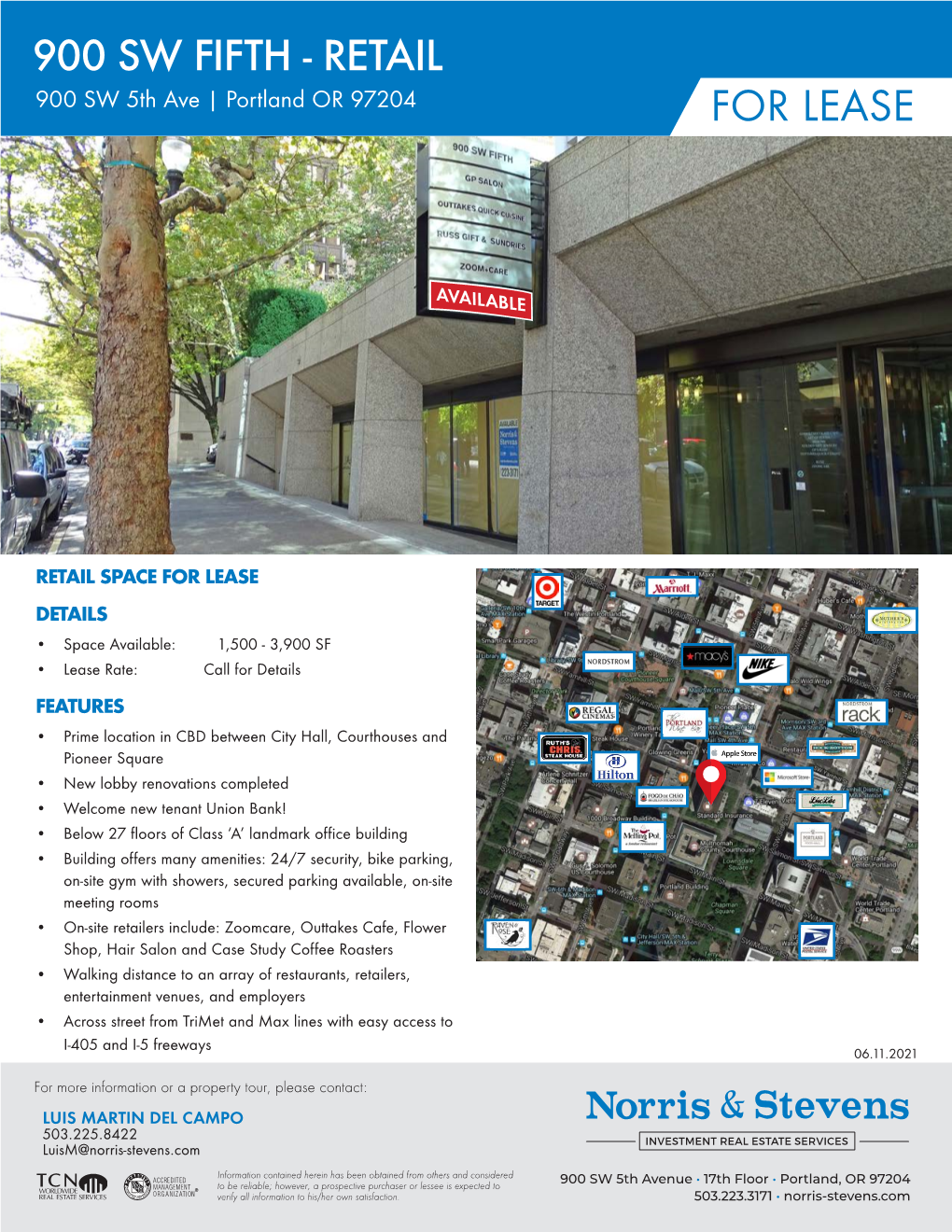 900 SW FIFTH - RETAIL 900 SW 5Th Ave | Portland OR 97204 for LEASE