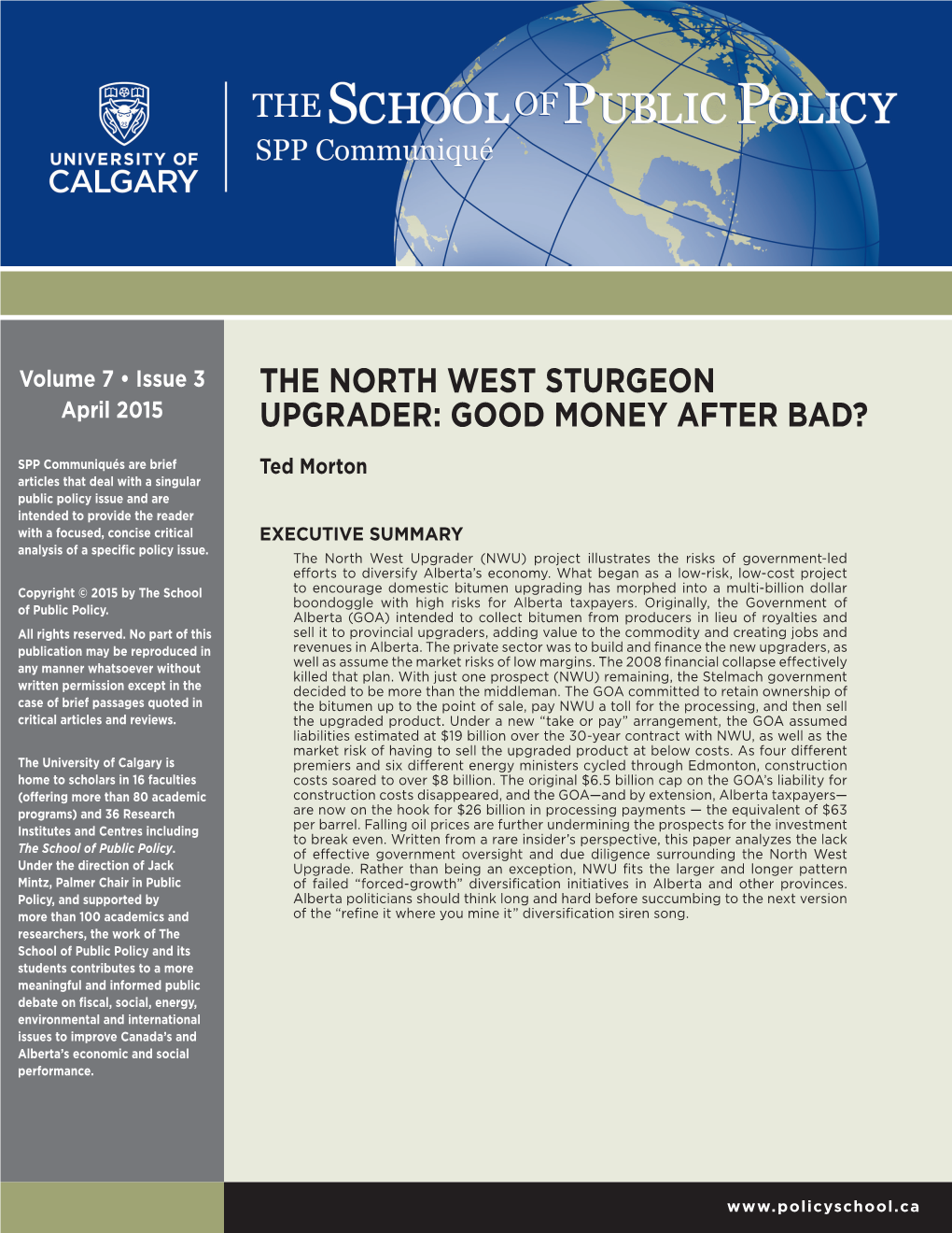 The North West Sturgeon Upgrader