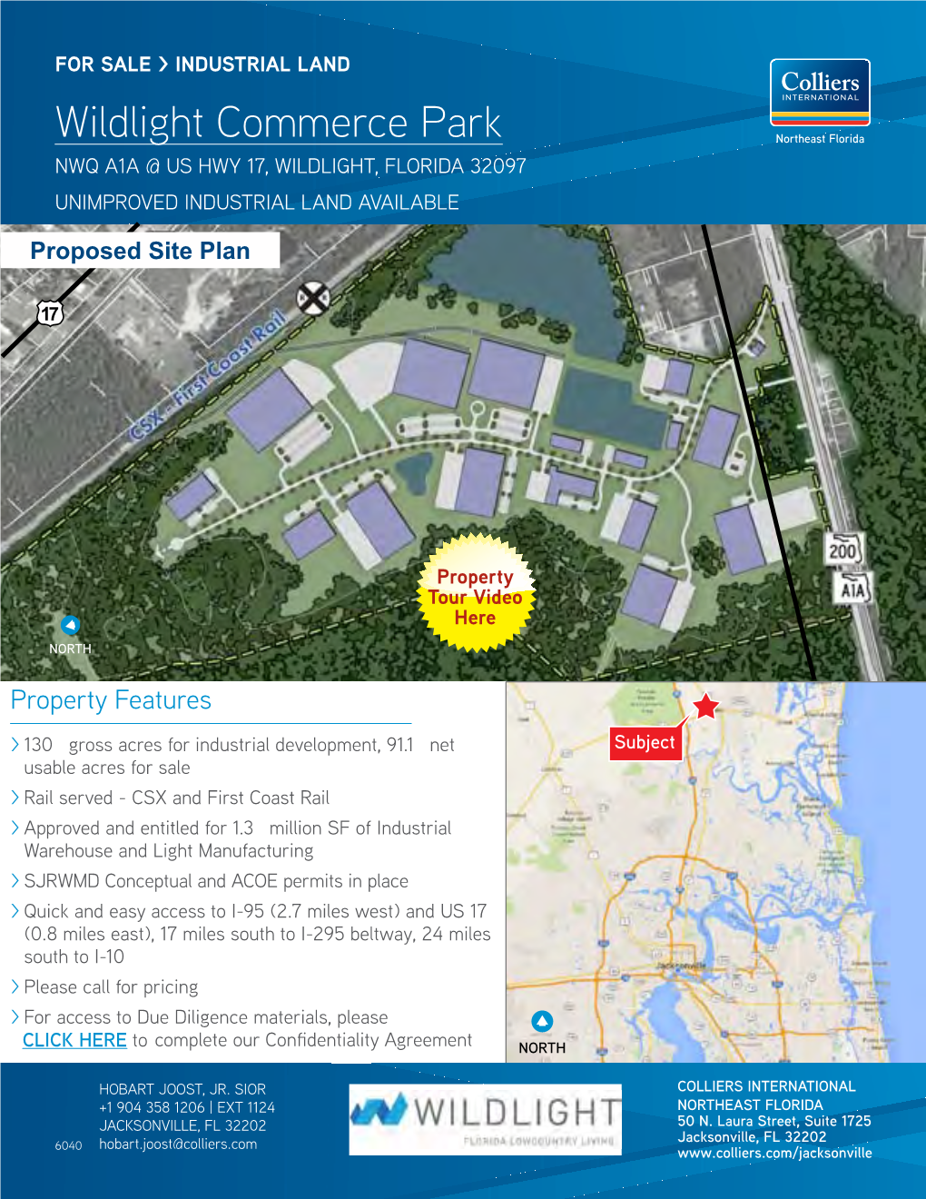 Wildlight Commerce Park NWQ A1A @ US HWY 17, Wildlight, Florida 32097 Unimproved Industrial Land Available