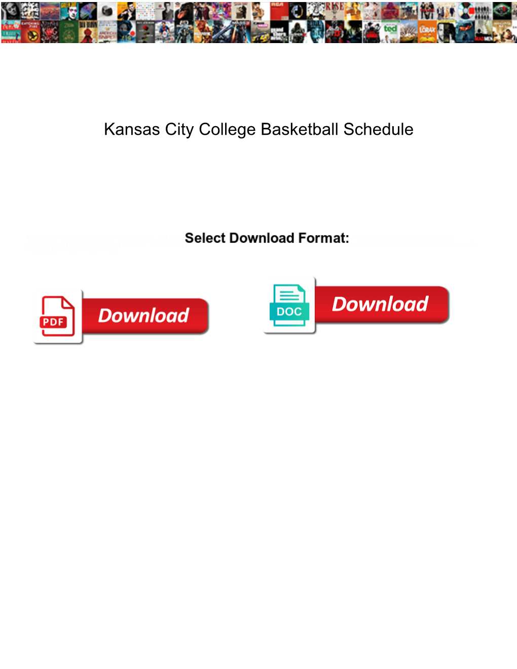 Kansas City College Basketball Schedule