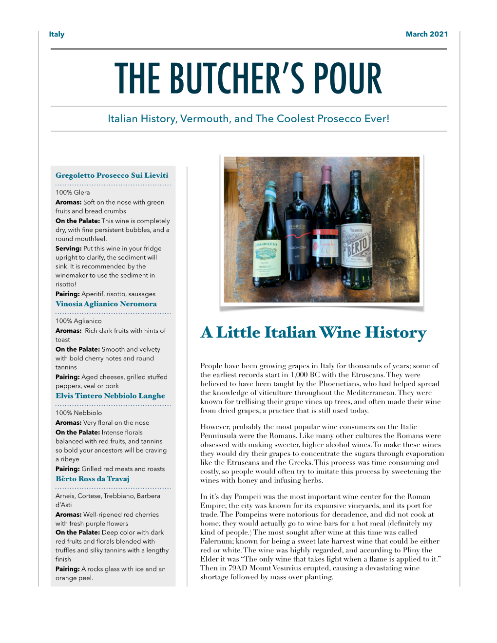 The Butcher's Pour March 2021