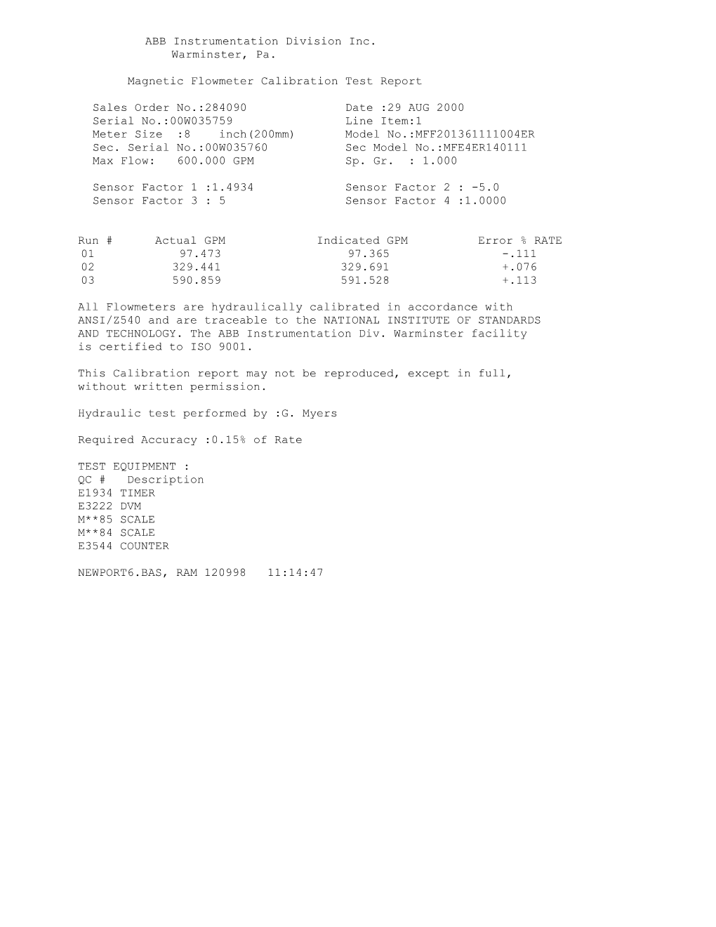 ABB Instrumentation Division Inc s1