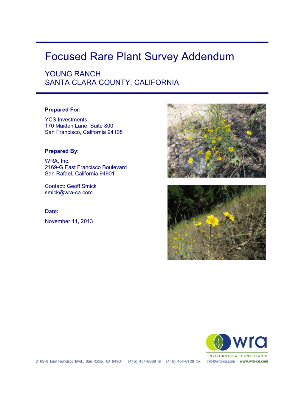 Focused Rare Plant Survey Addendum