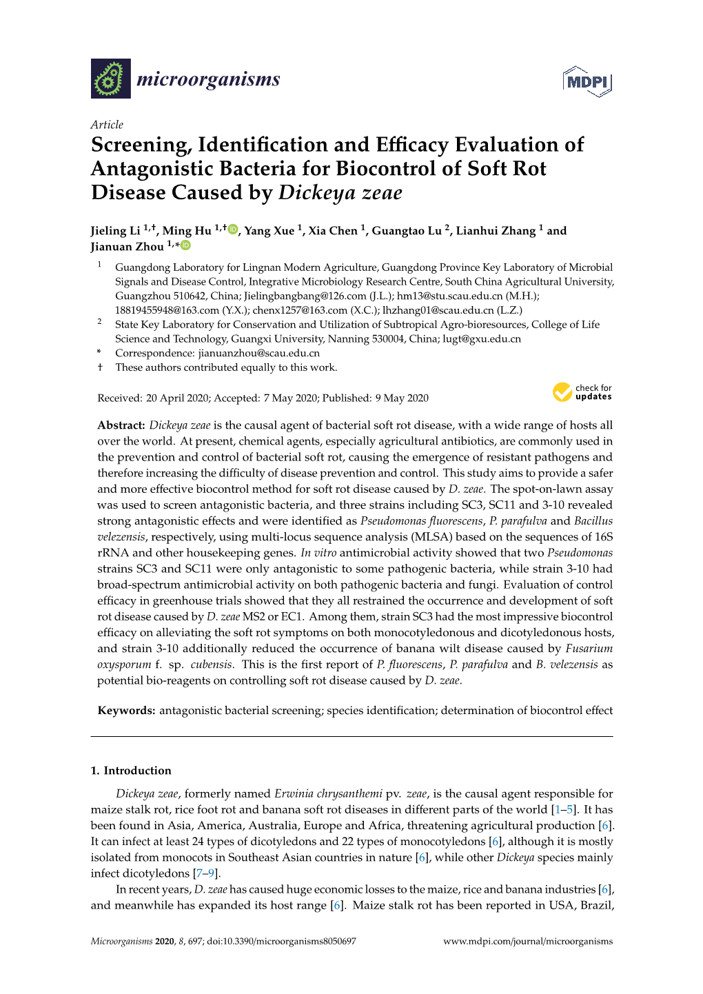 Screening, Identification and Efficacy Evaluation of Antagonistic Bacteria