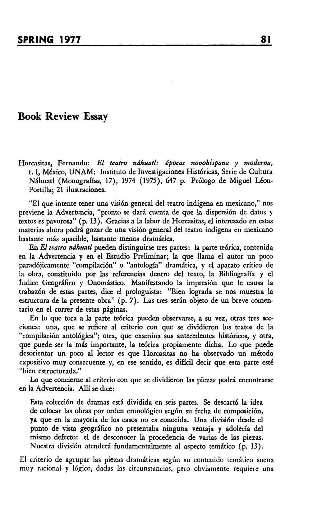 SPRING 1977 81 Book Review Essay