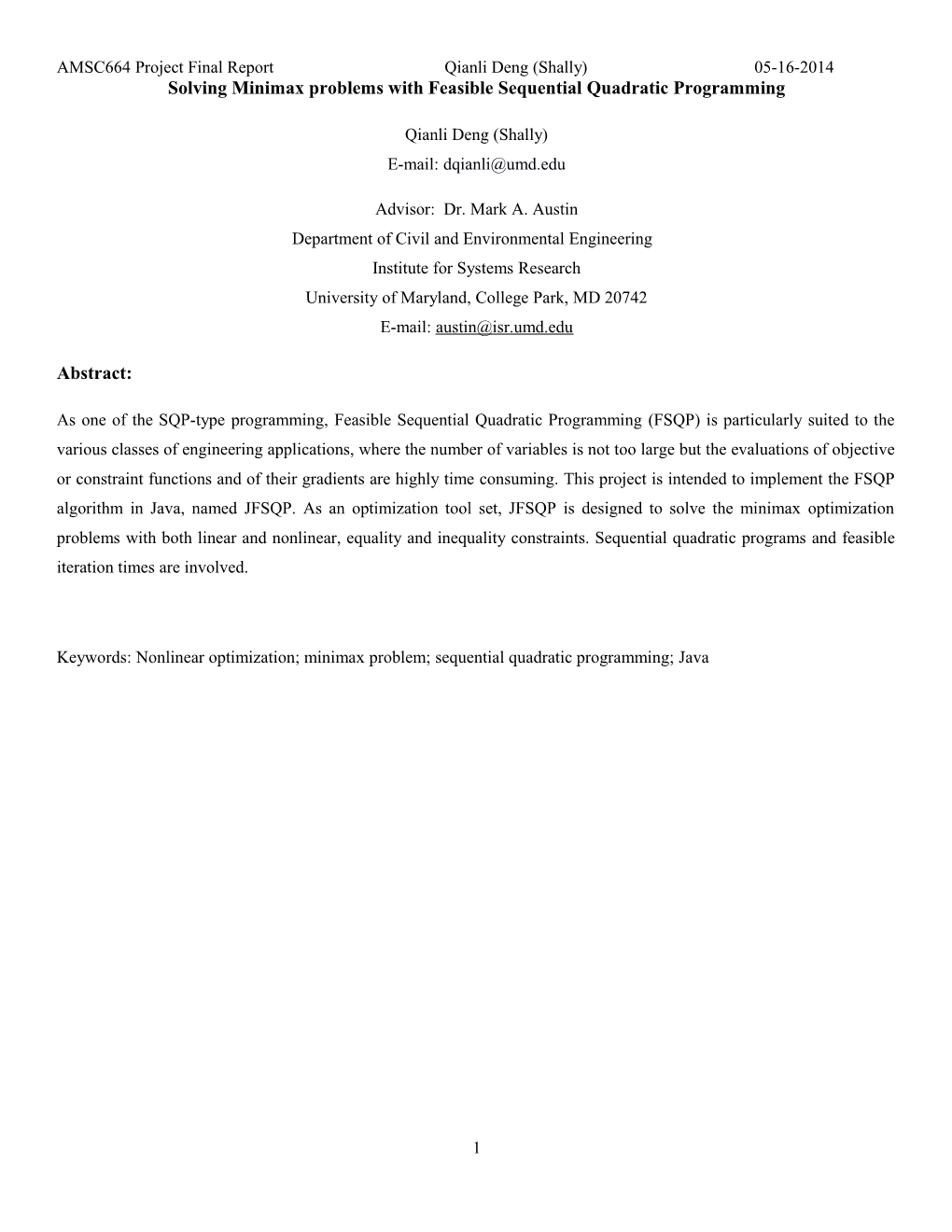 Solving Minimax Problems with Feasible Sequential Quadratic Programming