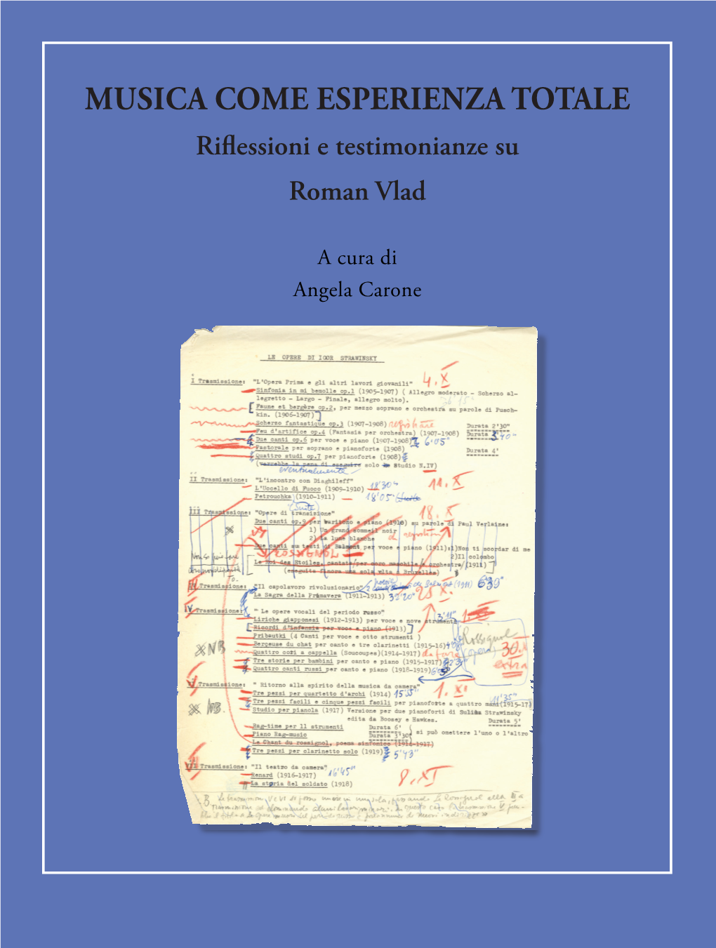 MUSICA COME ESPERIENZA TOTALE Riflessioni E Testimonianze Su Roman Vlad