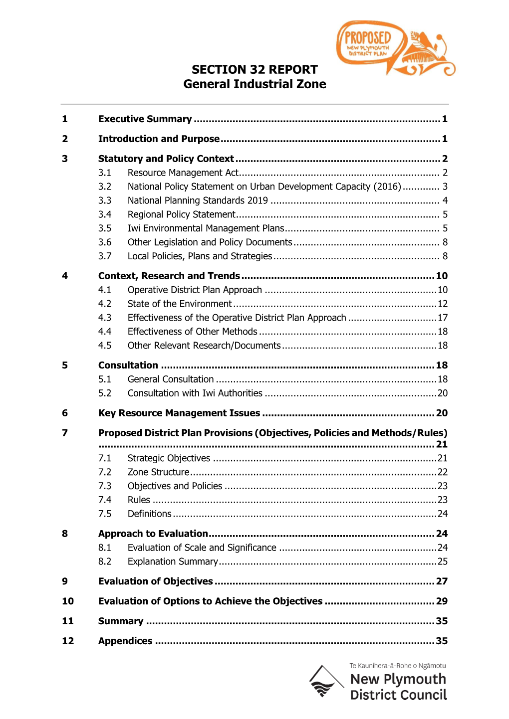 SECTION 32 REPORT General Industrial Zone