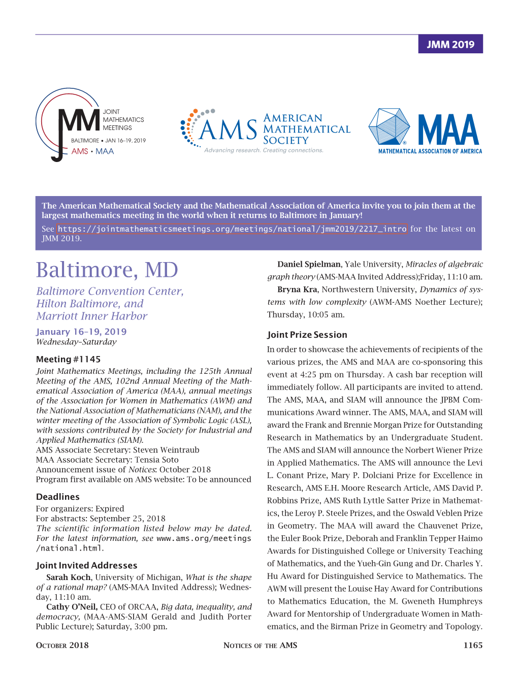 Baltimore, MD Graph Theory (AMS-MAA Invited Address);Friday, 11:10 Am