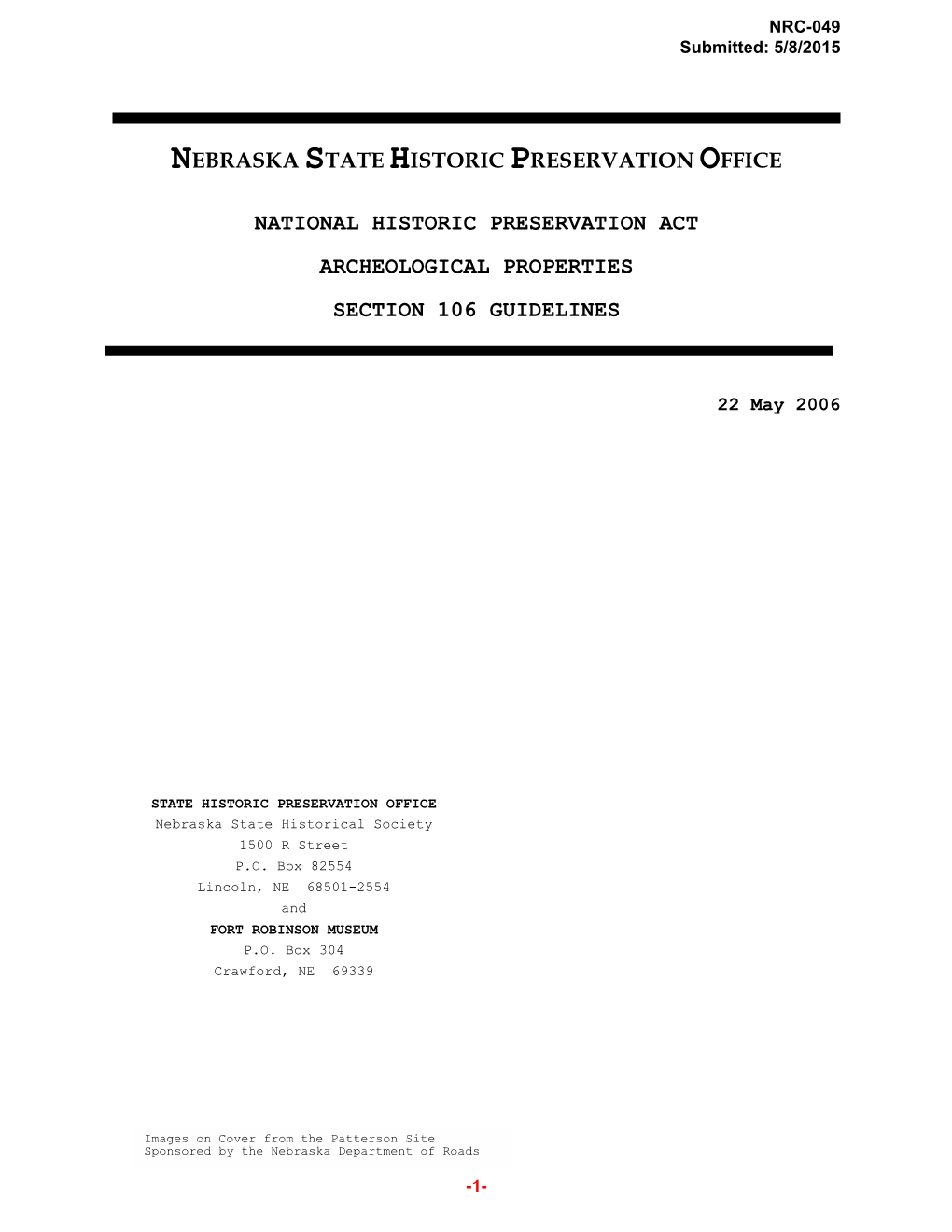 NRC-049 Submitted: 5/8/2015