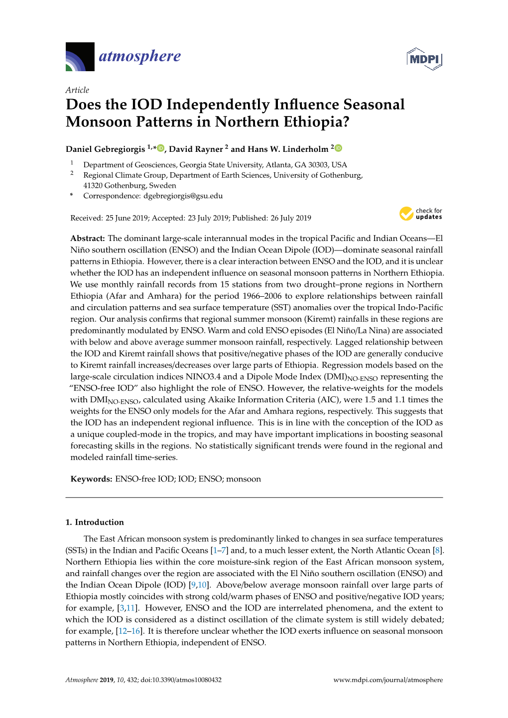 Does the IOD Independently Influence Seasonal Monsoon Patterns In