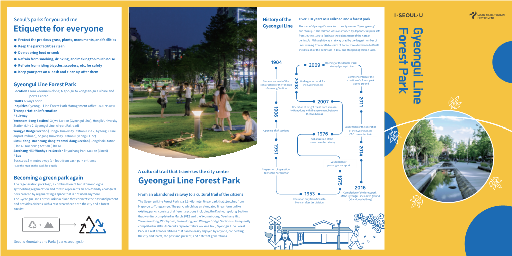 Gyeongui Line Forest Park -Gaeseong Section Location from Yeonnam-Dong, Mapo-Gu to Yongsan-Gu Culture and 2