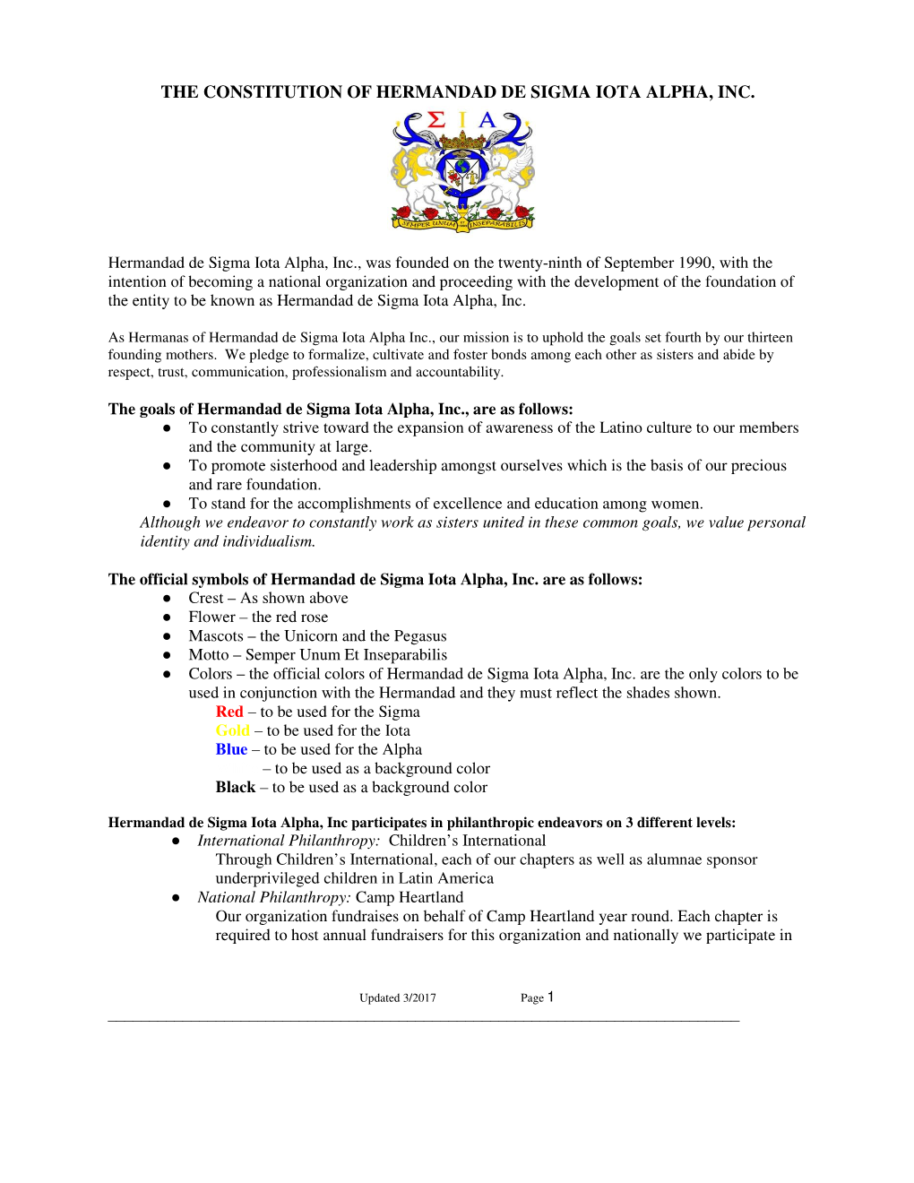 The Constitution of Hermandad De Sigma Iota Alpha, Inc