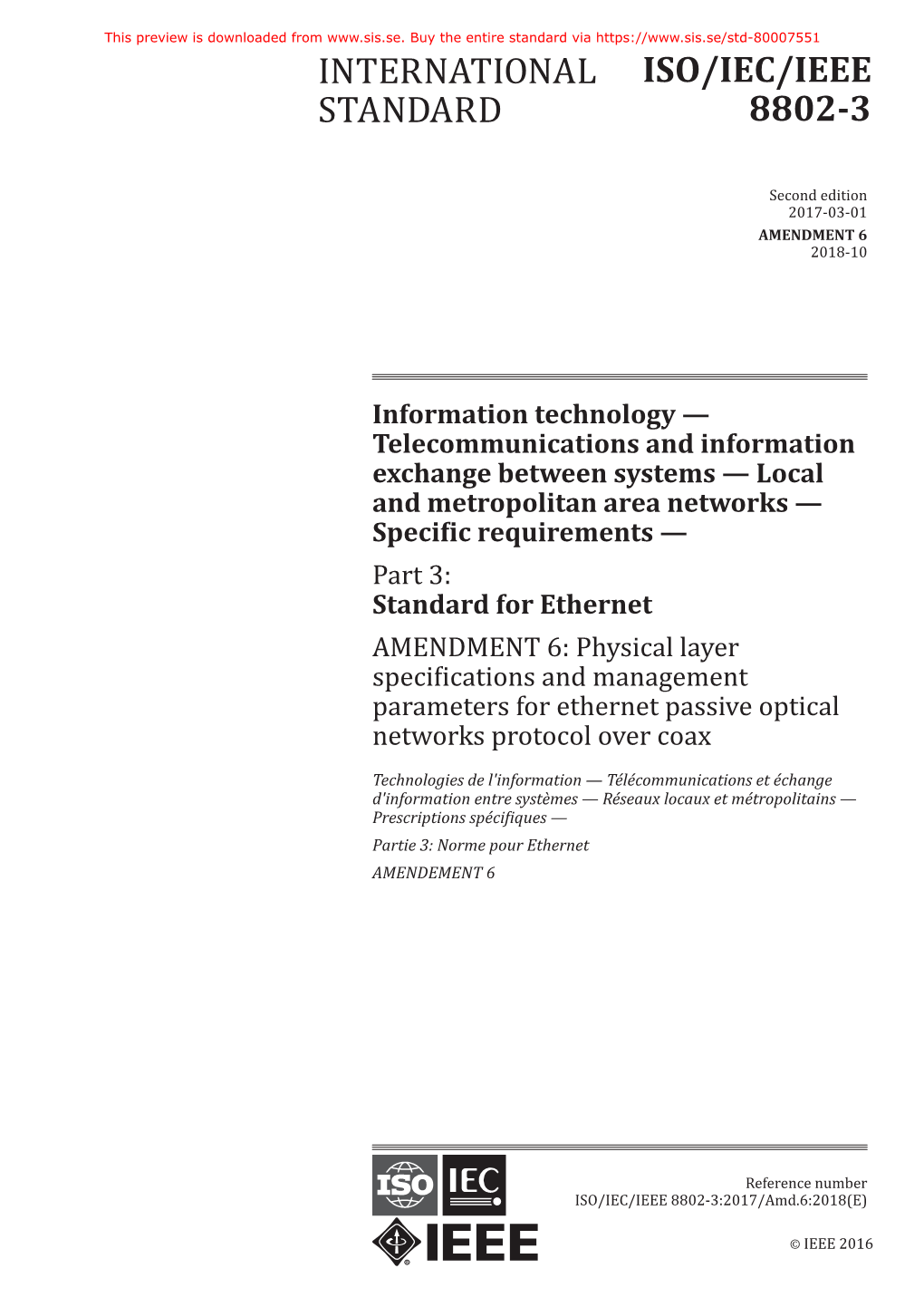 International Standard Iso/Iec/Ieee 8802-3