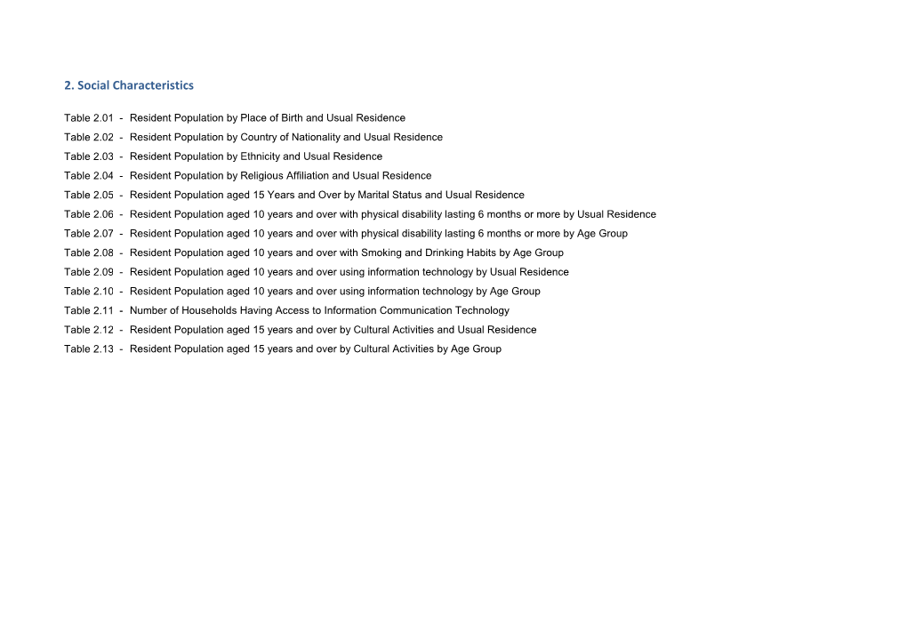 2. Social Characteristics