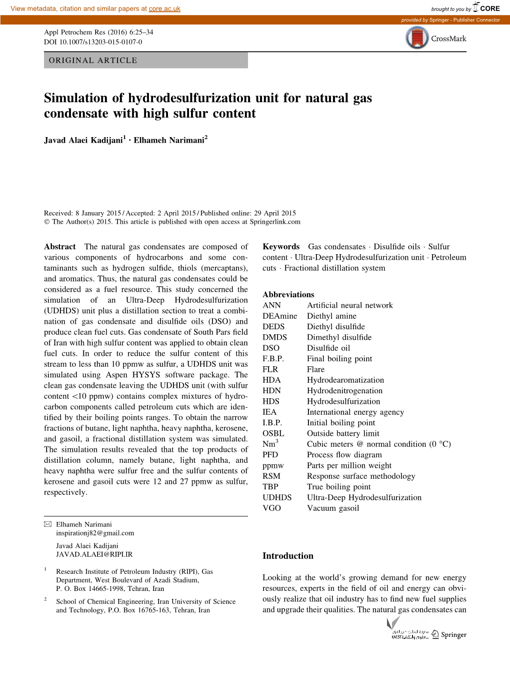 Simulation of Hydrodesulfurization Unit for Natural Gas Condensate with High Sulfur Content