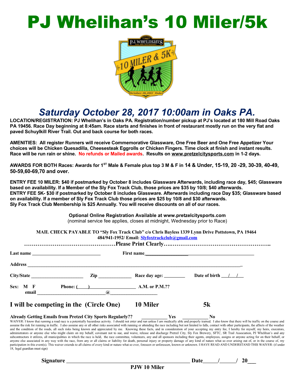 PJ Whelihan S 10 Miler/5K