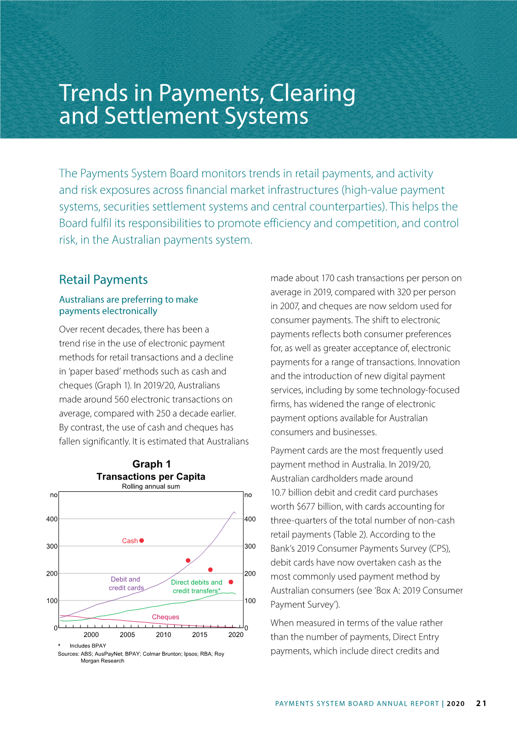 Trends in Payments, Clearing and Settlement Systems