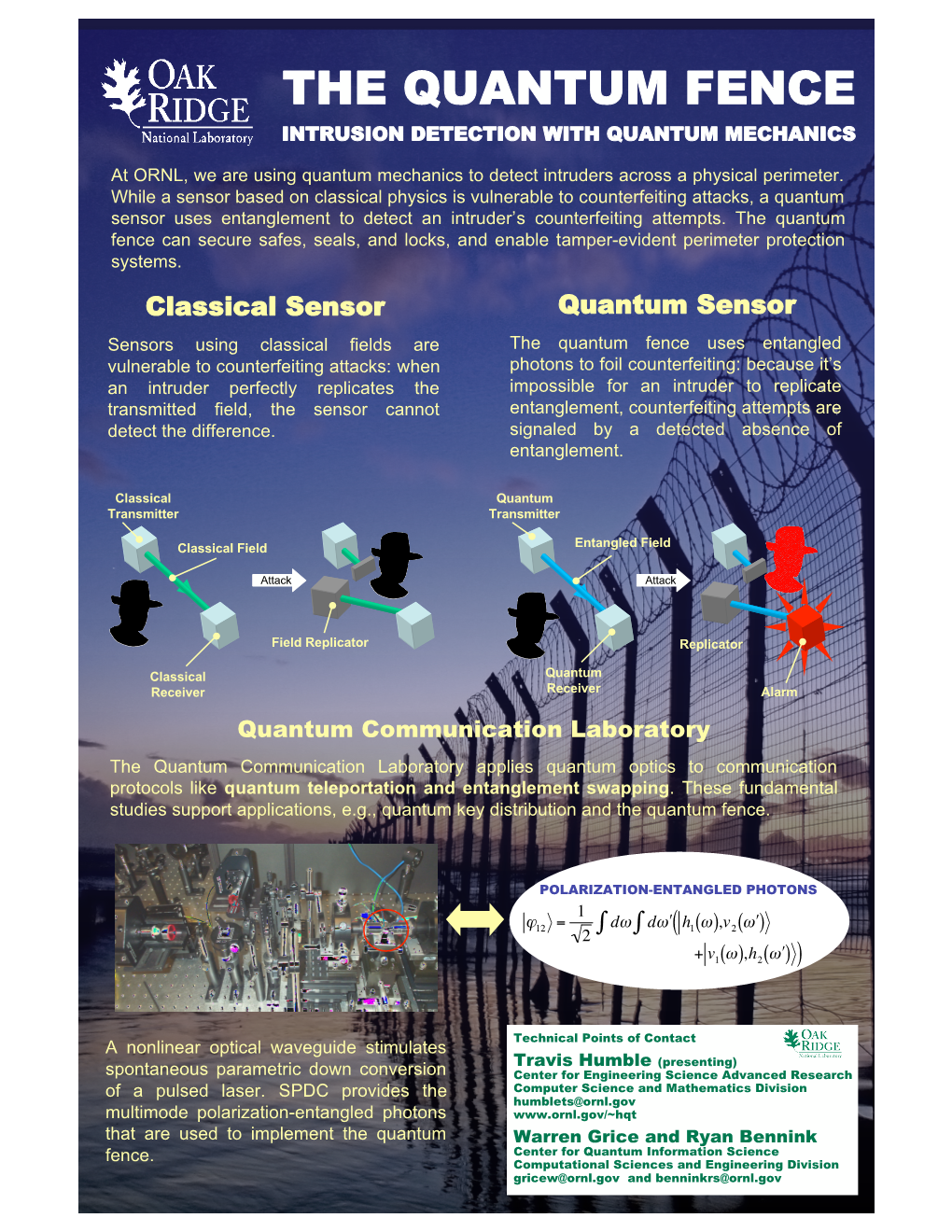 The Quantum Fence Intrusion Detection with Quantum Mechanics