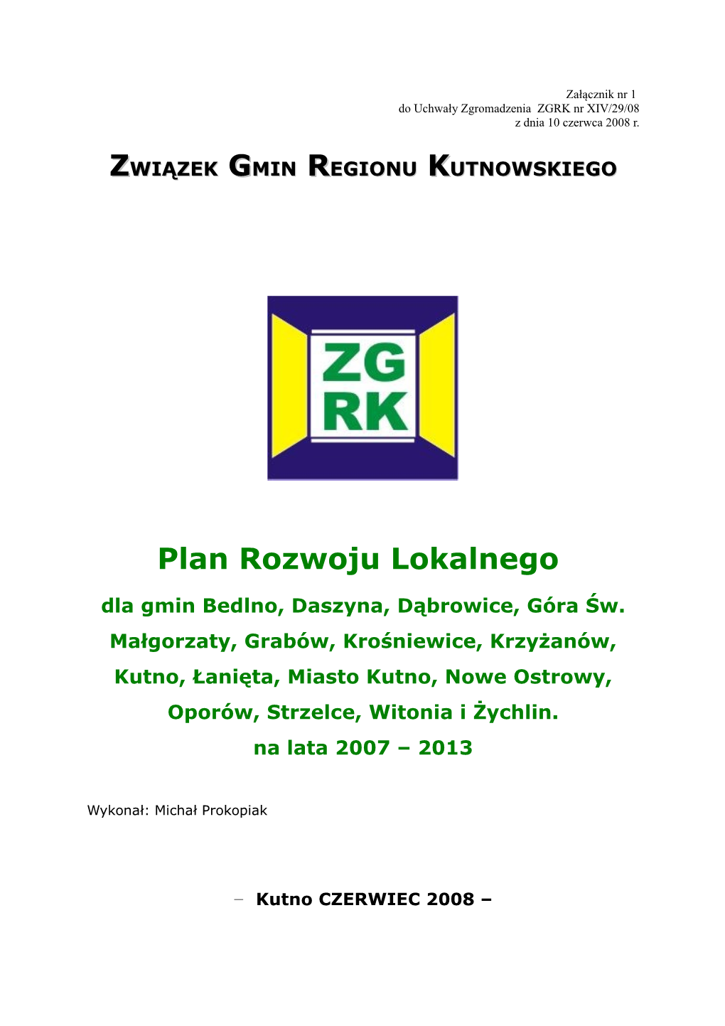 Plan Rozwoju Lokalnego