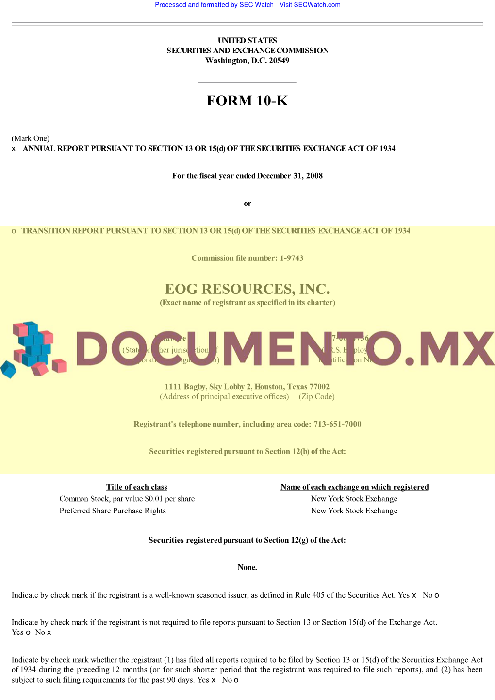 Form 10-K Eog Resources, Inc