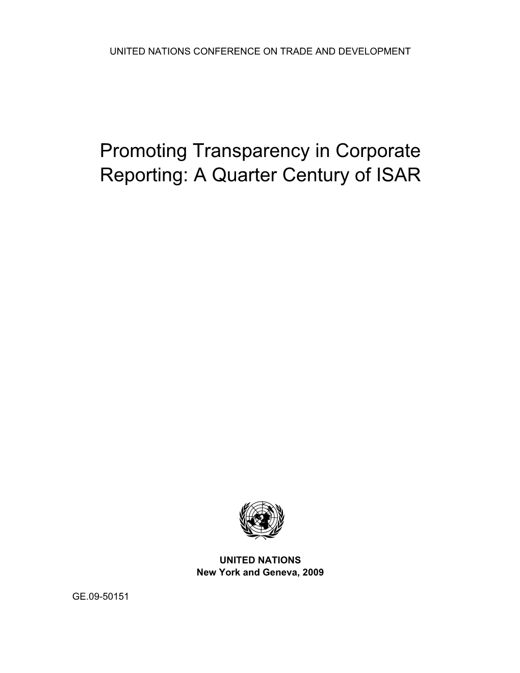 Promoting Transparency in Corporate Reporting: a Quarter Century of ISAR