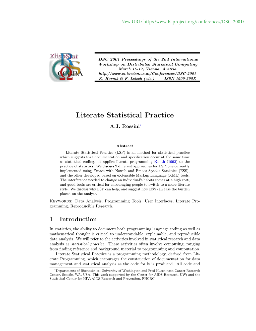 Literate Statistical Practice