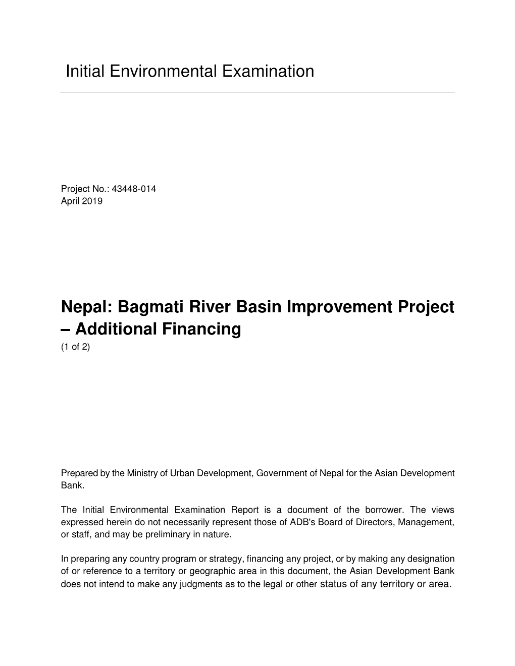 43448-014: Bagmati River Basin Improvement Project