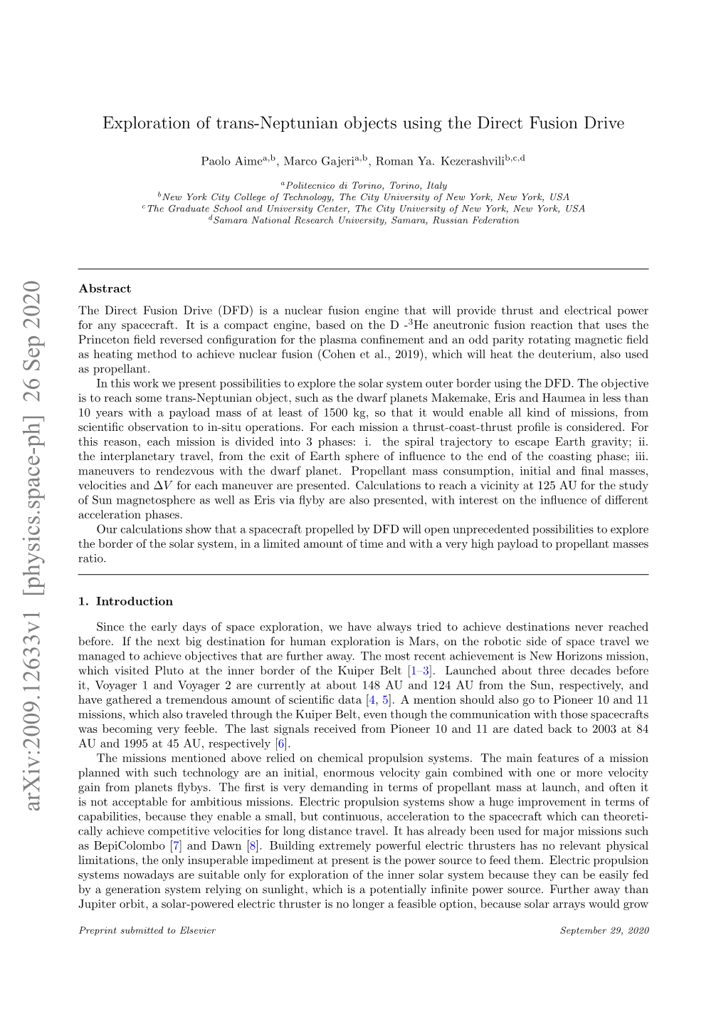 Arxiv:2009.12633V1 [Physics.Space-Ph] 26 Sep 2020