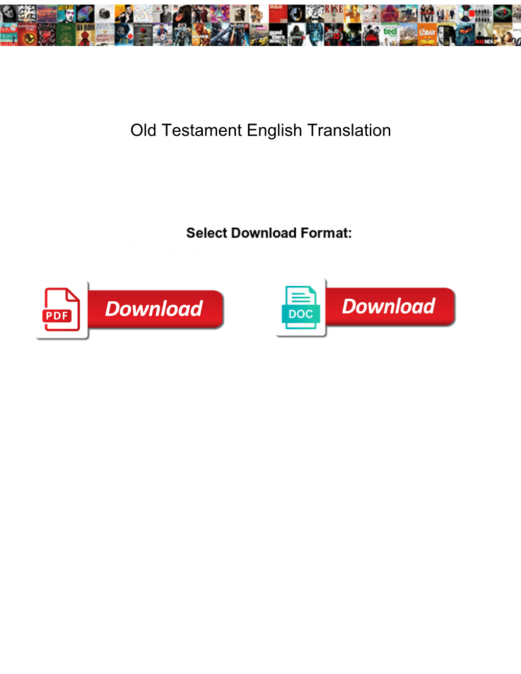 Old Testament English Translation