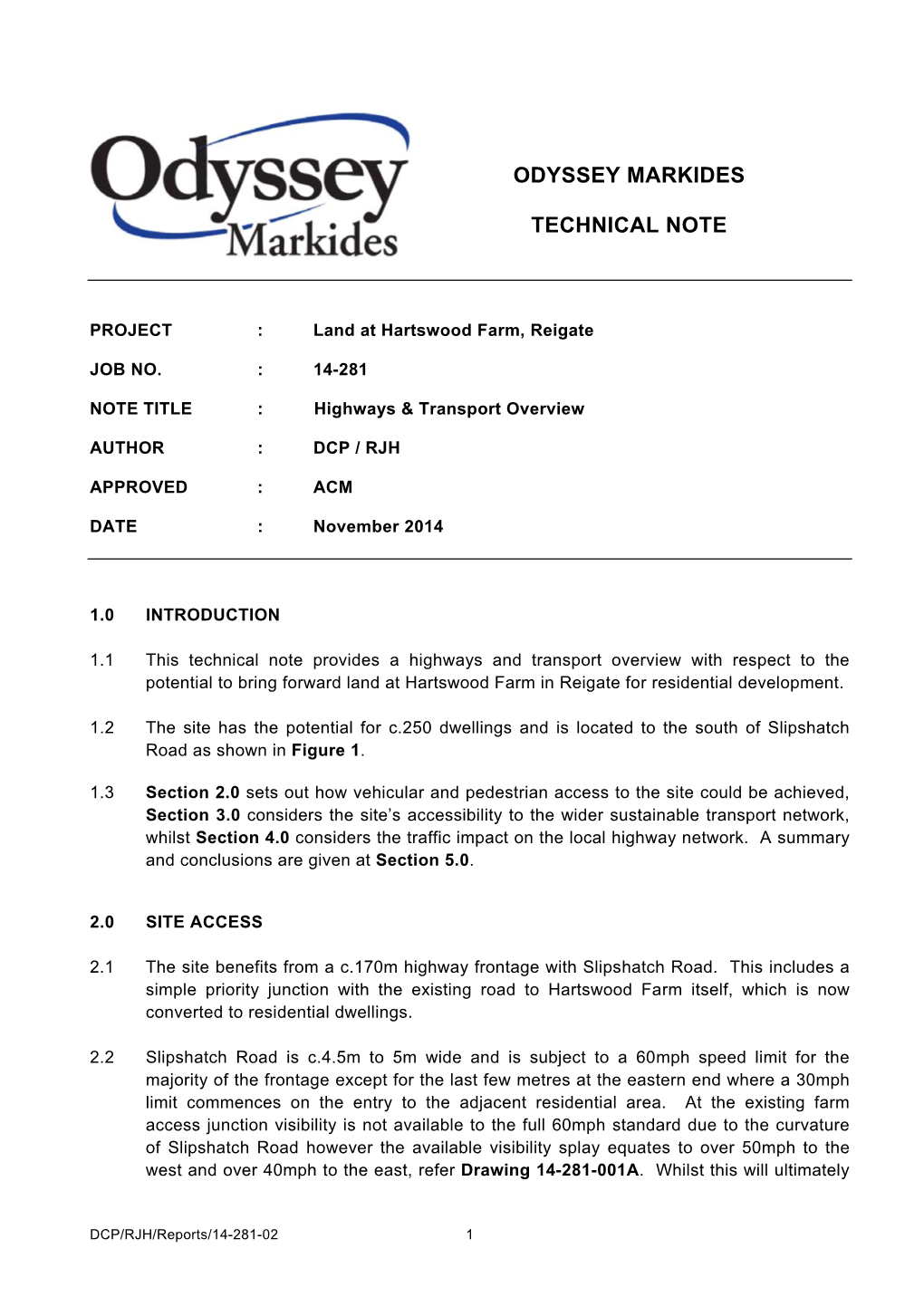 Odyssey Markides Technical Note