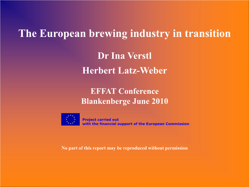 The European Brewing Industry in Transition