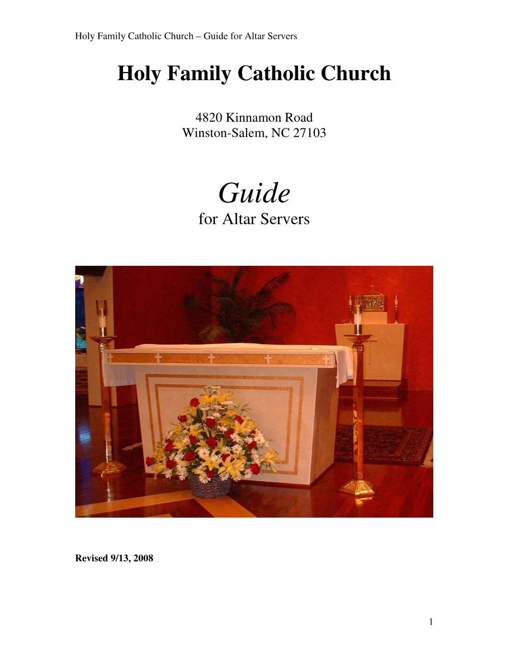 Altar Server Guide