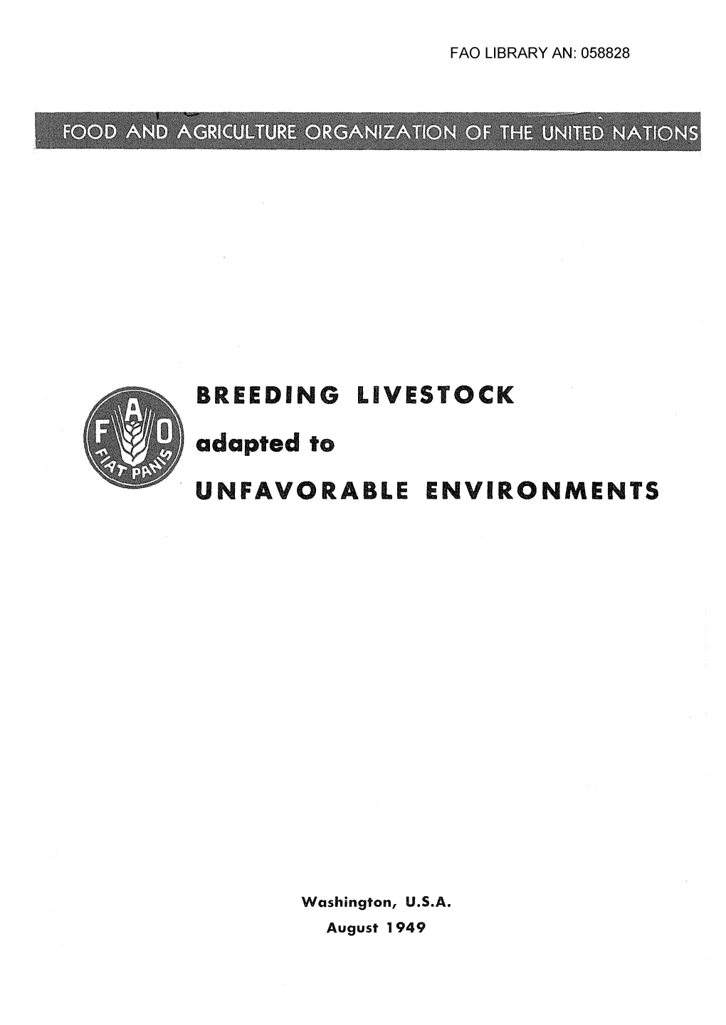 Breeding Livestock Adapted to Unfavorable Environments