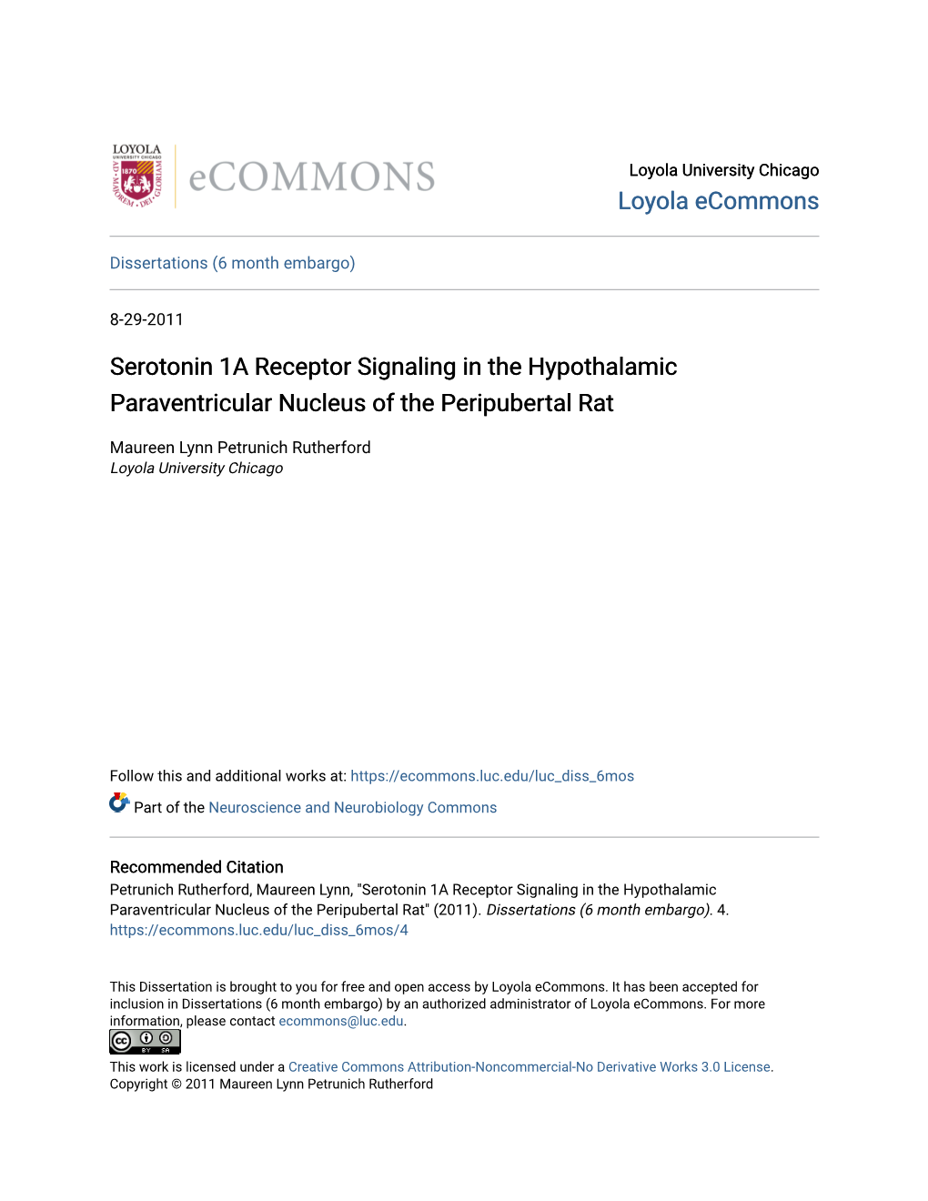 Serotonin 1A Receptor Signaling in the Hypothalamic Paraventricular Nucleus of the Peripubertal Rat