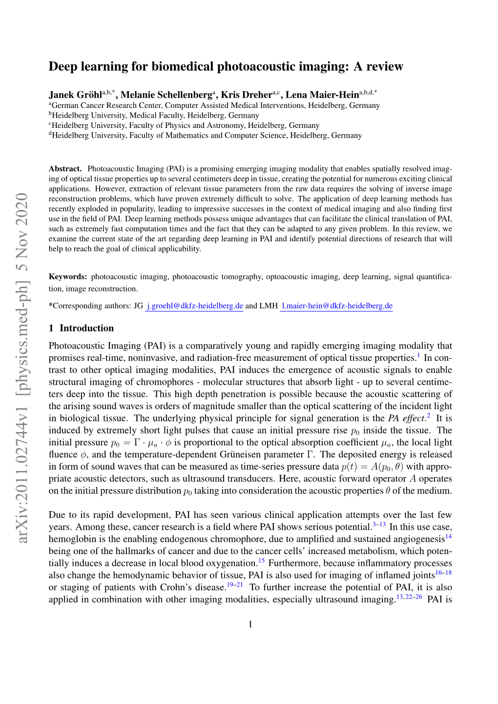 Deep Learning for Biomedical Photoacoustic Imaging: a Review